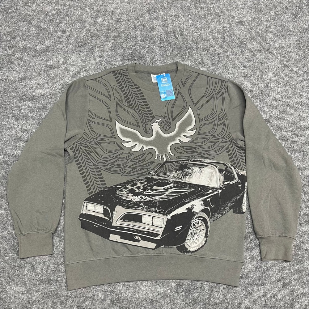 Pontiac Firebird Trans Am Sweatshirt Mens Small Gray GM Official Licensed NEW - Picture 2 of 12